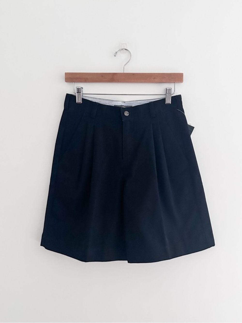 NWT Liz Claiborne Black Cotton Pleated Short High Waist Trouser Classic Size 6